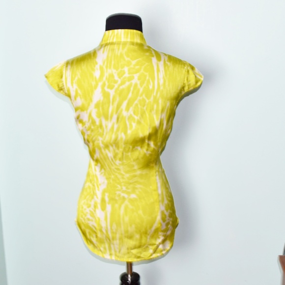 New York and Company Yellow Ruffle Blouse - Picture 2 of 2